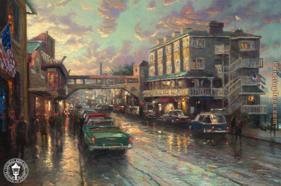 Cannery Row Sunset painting - Thomas Kinkade Cannery Row Sunset art painting